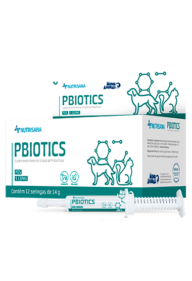 Pbiotics (Enterococcus faecium, Lactobacillus acidophillus, Lactobacillus casei, Bifidobacterium bifidum, Bifidobacterium lactis e FOS)